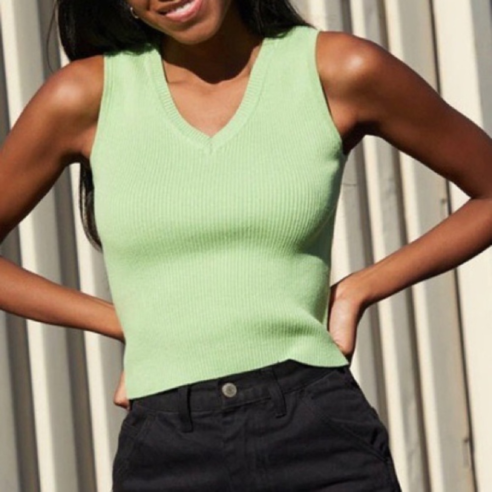 John Galt green sweater vest tank top